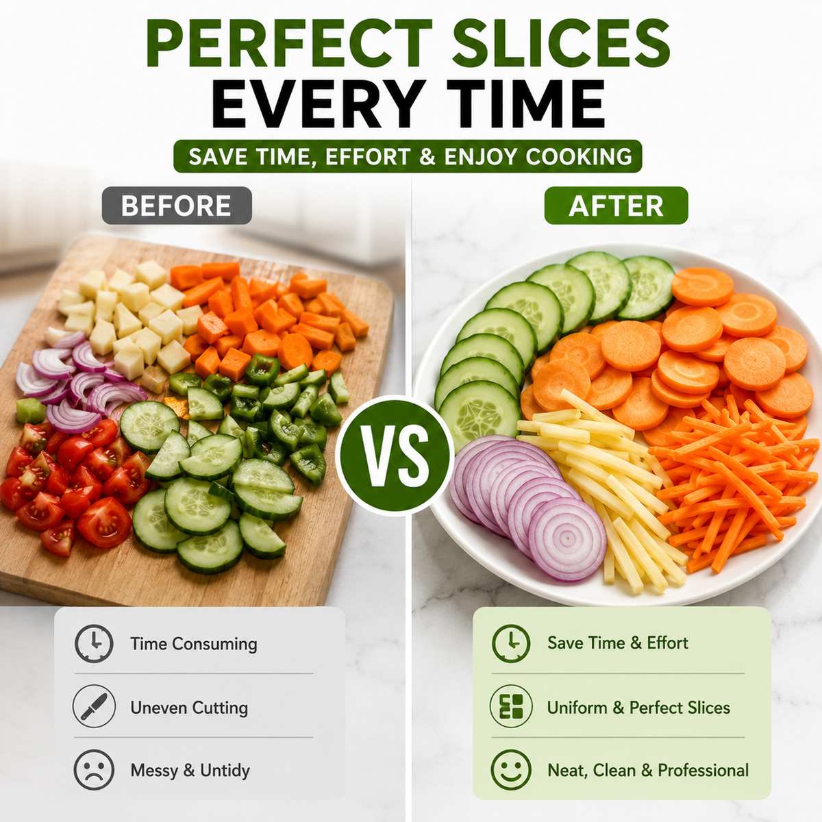 Professional vegetable slicer for perfect cucumber, carrot and potato slices