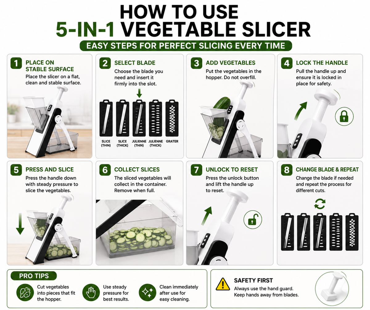Dimensions and size of PureFlow Smart 5-in-1 Vegetable Slicer