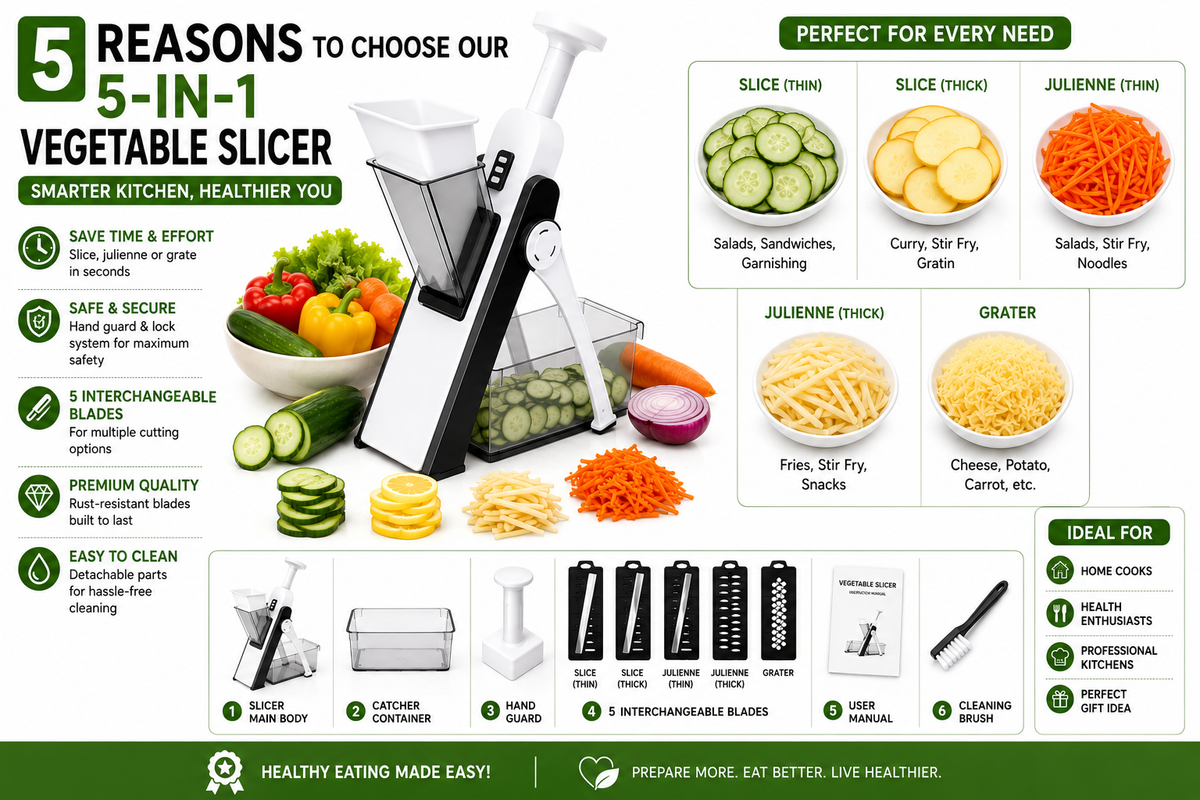 PureFlow Smart 5-in-1 Vegetable Slicer retail packaging